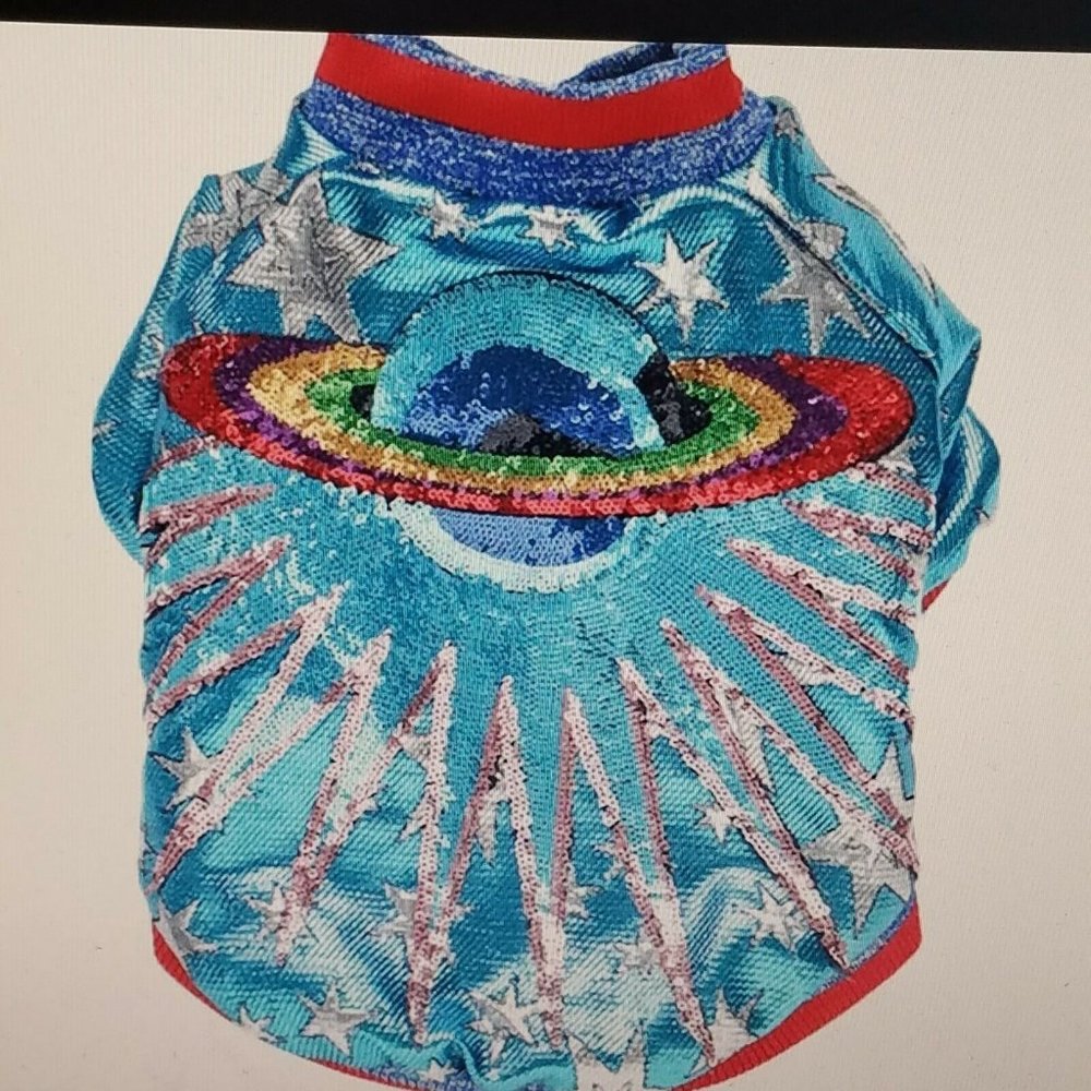 NEW PAWCLOUT SEQUIN GALAXY DOG BOMER JACKET XXL